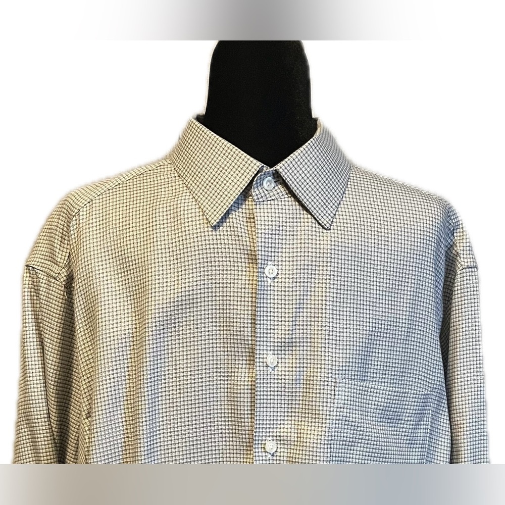 Hart Schaffner Marx No-Iron  Checkered Button Down Shirt size 17 1/2, 35